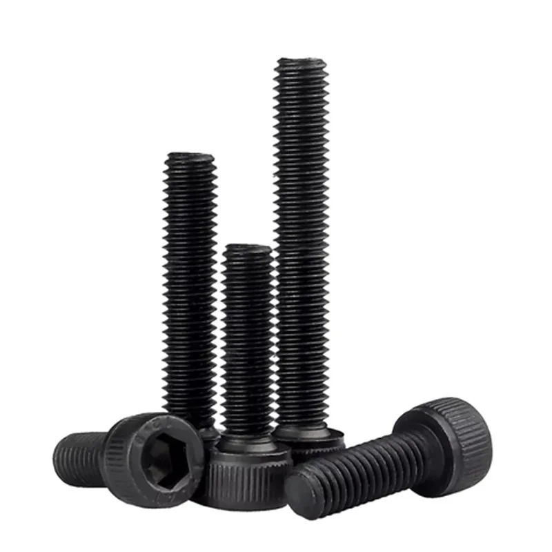 Vite M6 M8 M10 M12 ~ M20 Passo 0.75/1.0/1.25/1.5mm Nero Filettatura Fine Grado 12.9 Acciaio al carbonio Vite a esagono incassato Bullone a brugola