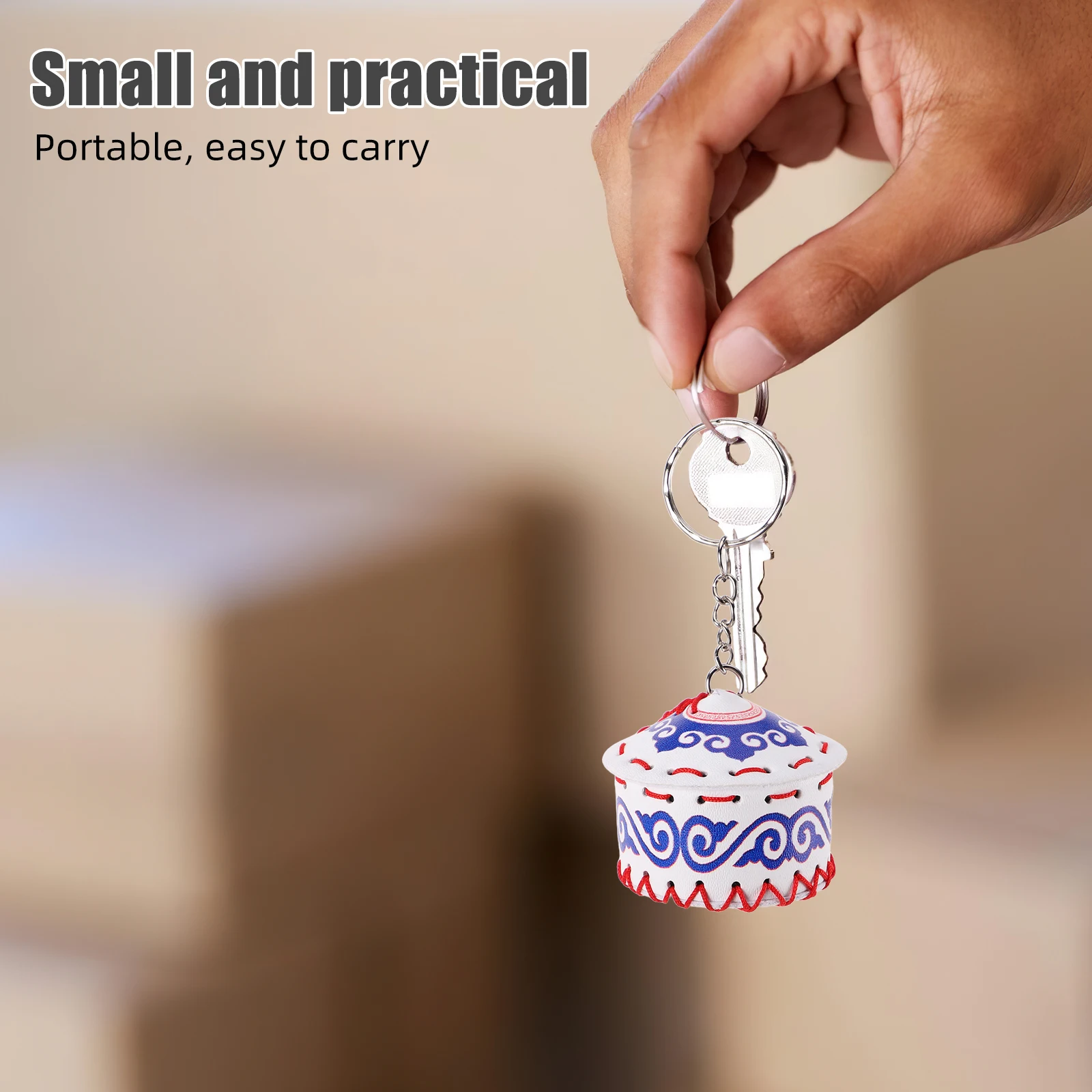 

4 Pcs Key Chain Mongolian Ring Small Keychain for Man Hanger Lovely Cute Mongolian Ring Belt Cute Accessories Yurt Rings Belt