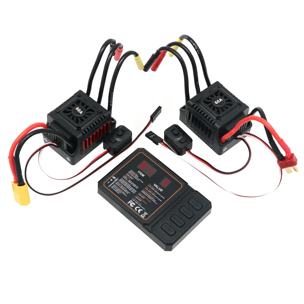 45A 60A RC ESC WSDT-45A WSDT-60A ESC sem escova sem sensor à prova d'água com plugue XT60 / T para carros 1/10 RC