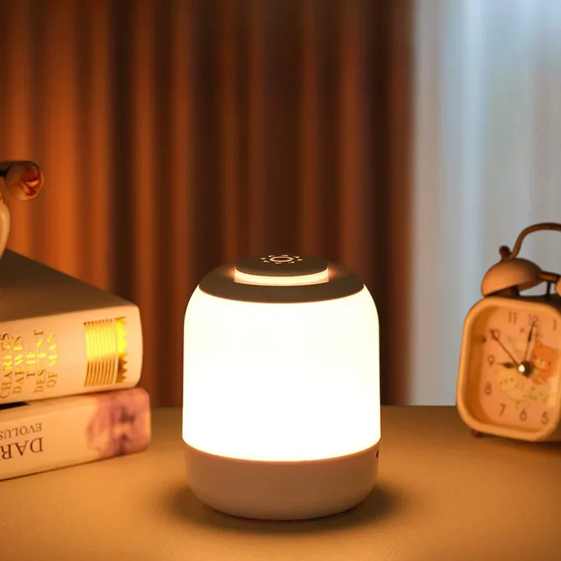 

Touch LED Night Light Night Bedside Environment Lighting Sleep Atmosphere Desk Lamp Dormitory Rechargeable Desk Lamp