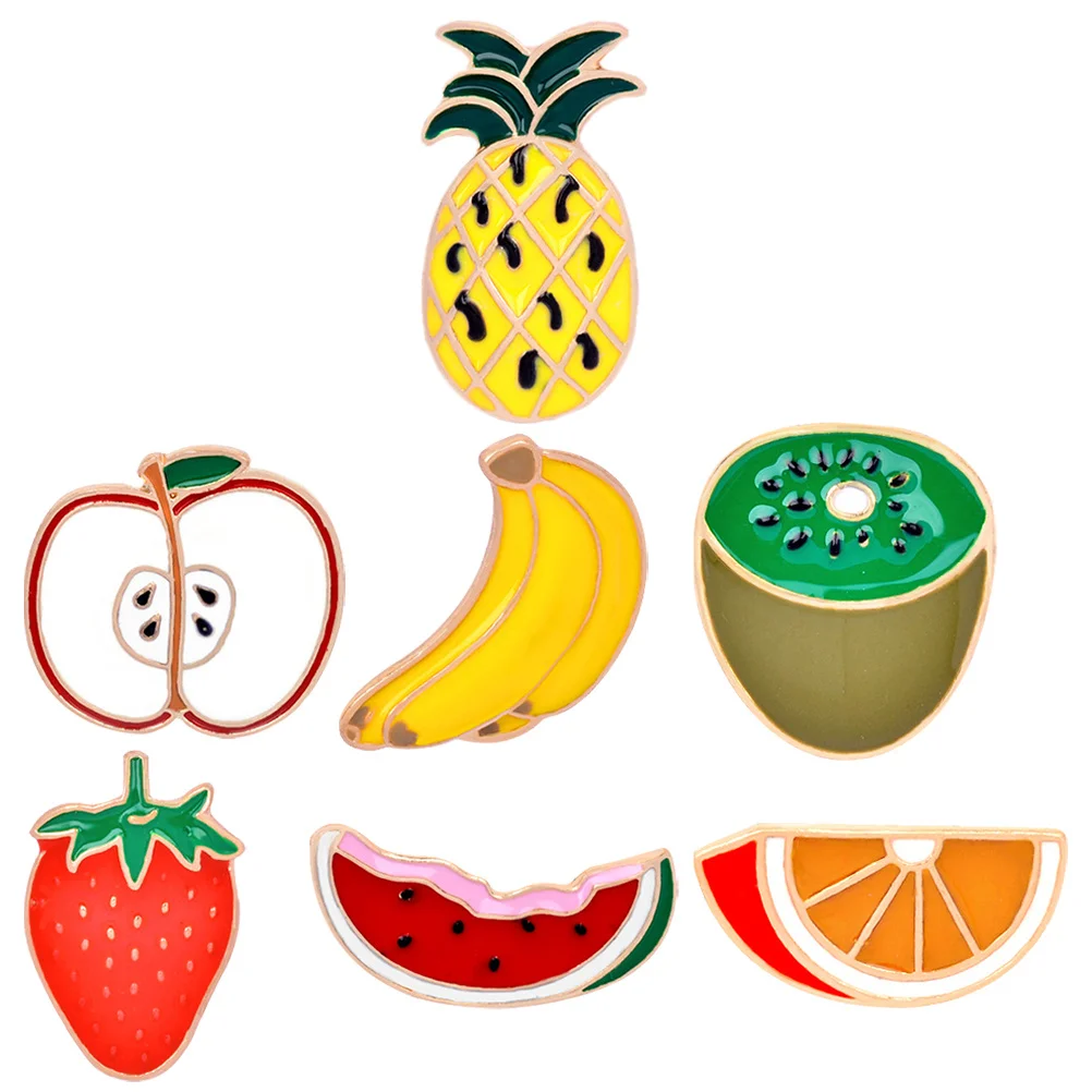 

7Pcs Fruit Shaped Brooch Pins Cute Badge for Women Decorative Brooches Fashion Jewelry Accessory for Clothes Bags Hats