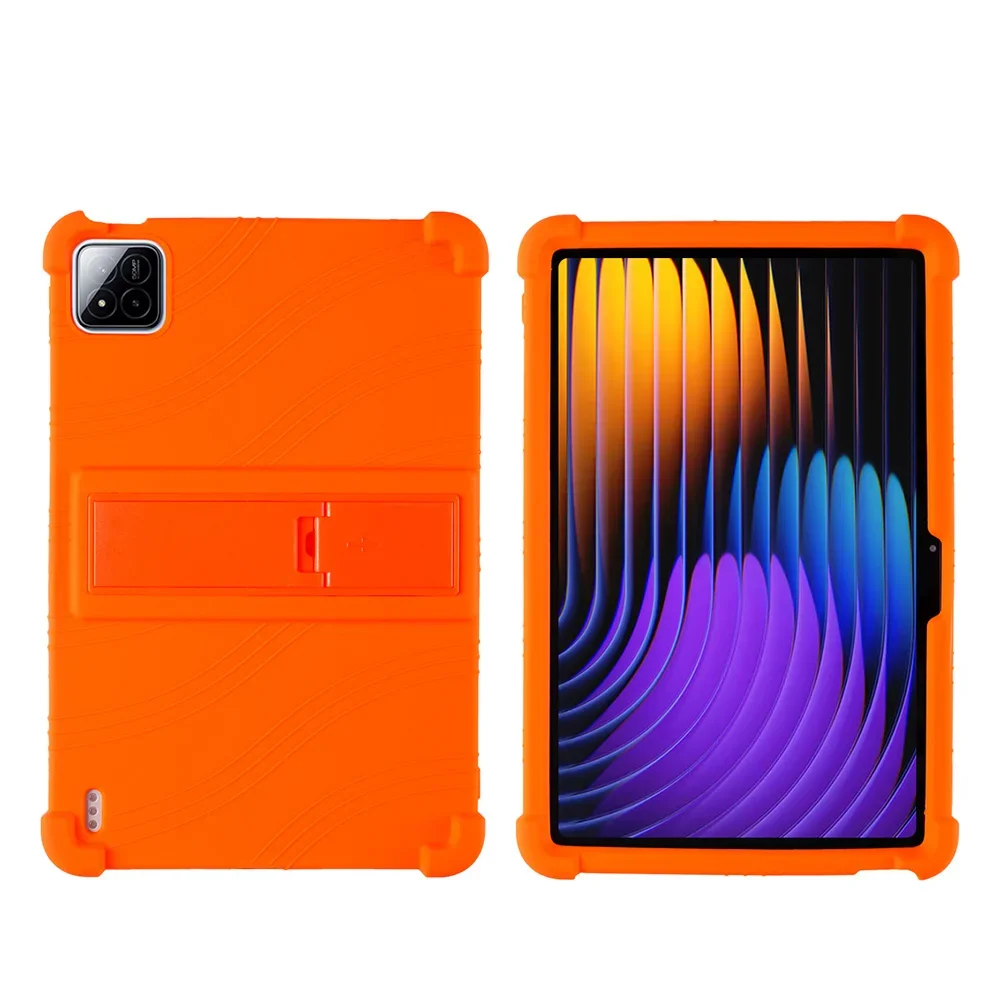 Para funda Xiaomi Pad 7 Pro y Pad 7 de 11,2 pulgadas, funda con soporte ajustable de silicona para evitar colisiones para niños