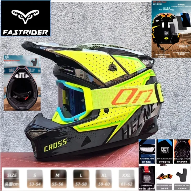 

Off-Road Racing Motorcycle Helmet | Full Face Motocross Helmet for DH, Rally & Adventure