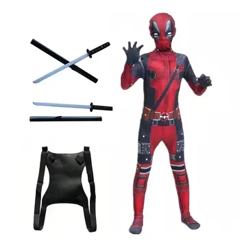 Deadpool Superhelden Kinderkostüm Halloween Cosplay Kostüm Deadpool Kinderanzug Jumpsuit Superheld Deadpool Kinderkostüm 10 best sales Halloween-Kostüm - №10