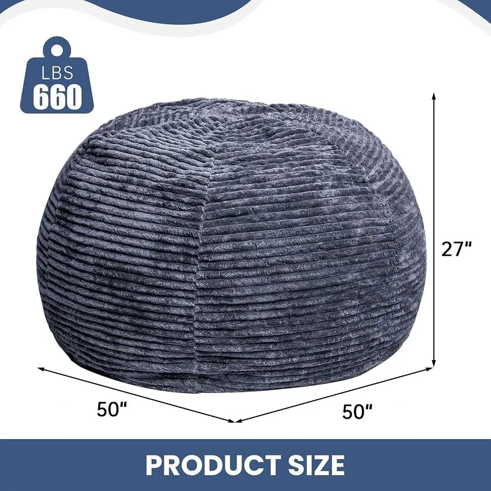 5T Bean Bag Chair or Adults, Giant Beag with Shredded Memory oam illing, Premium Corduroy Cover Oversized loor Lounger, Comy Soa