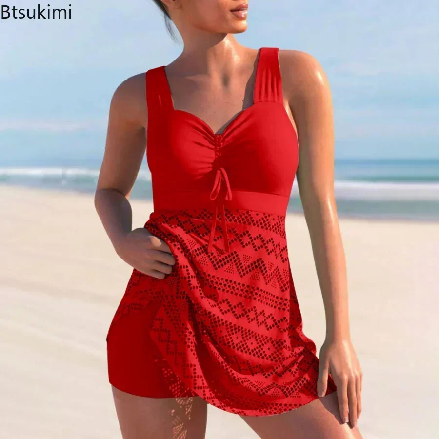 2025 baju renang Bikini sambungan berongga seksi pakaian renang wanita dua potong Set Tankini Brasil pakaian pantai wanita pakaian mandi S-4XL