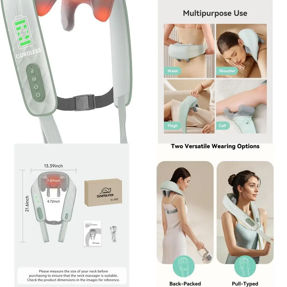 مدلك شياتسو للرقبة والكتف 4D معزز للحرارة لتخفيف الأنسجة العميقة، هدية مثالية للآباء