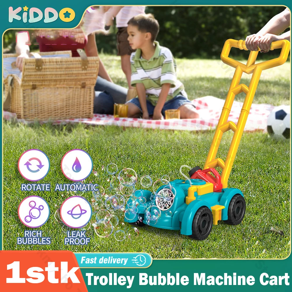 Trolley Bubble Machine Gun Cart Kids Tank Automatic Electric Soap Bubbles Car Outdoor Party Games Children Toys for Girls Gift