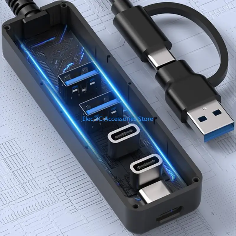 

Y51A USB HUBS Splitter USB3.0 USB2.0 и Type C Port расширяйте компьютерные планшеты подключения