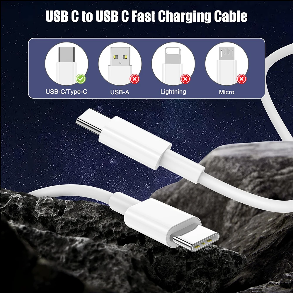 60W PD Fast Charging Cable USB C to Type C For Apple Iphone 15  Huawei Xiaomi Samsung Type C Weaving Cable Accessories Data line image 4