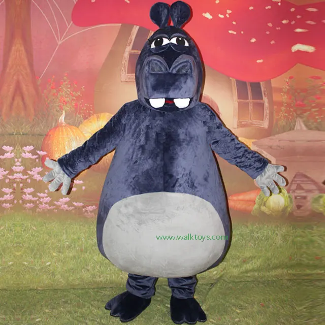 Cute hippo costume mascot for show/party soft fur animal costume for adult propaganda dark color cosplay costume anime