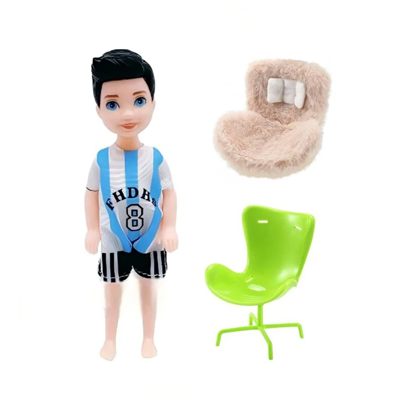 

Newest 5.5 Inch Boys Girls Mini Chair Kids Toys African Black Dolls Safety Seat Model Fast Shipping Things For Chidlren DIY Game
