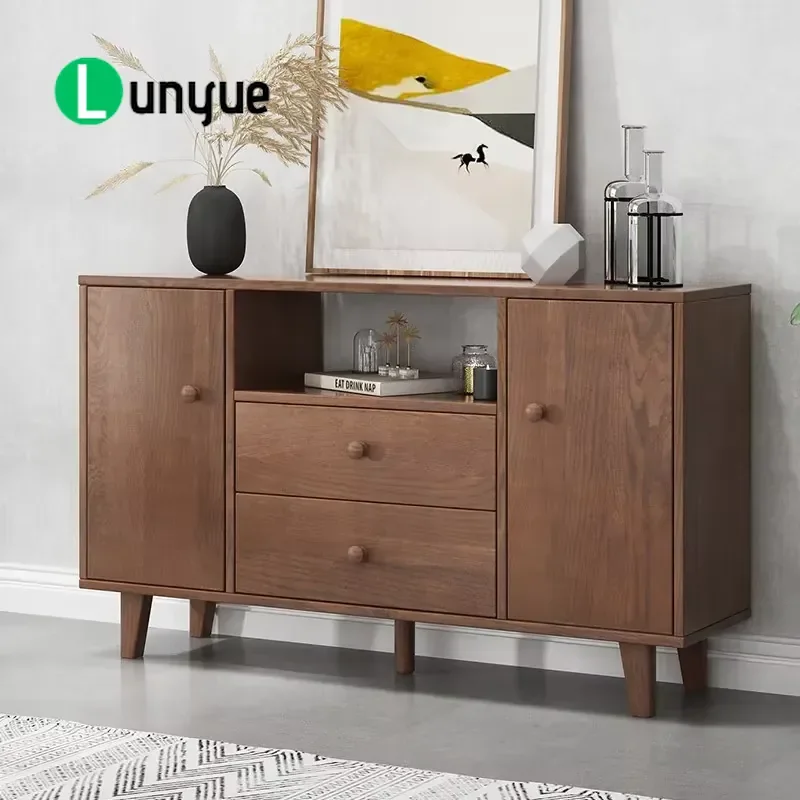 Retro Chinese Elegant Wooden TV Cabinet Custom Luxury Modern Living Room Storage Furniture Portable Media Console Stand