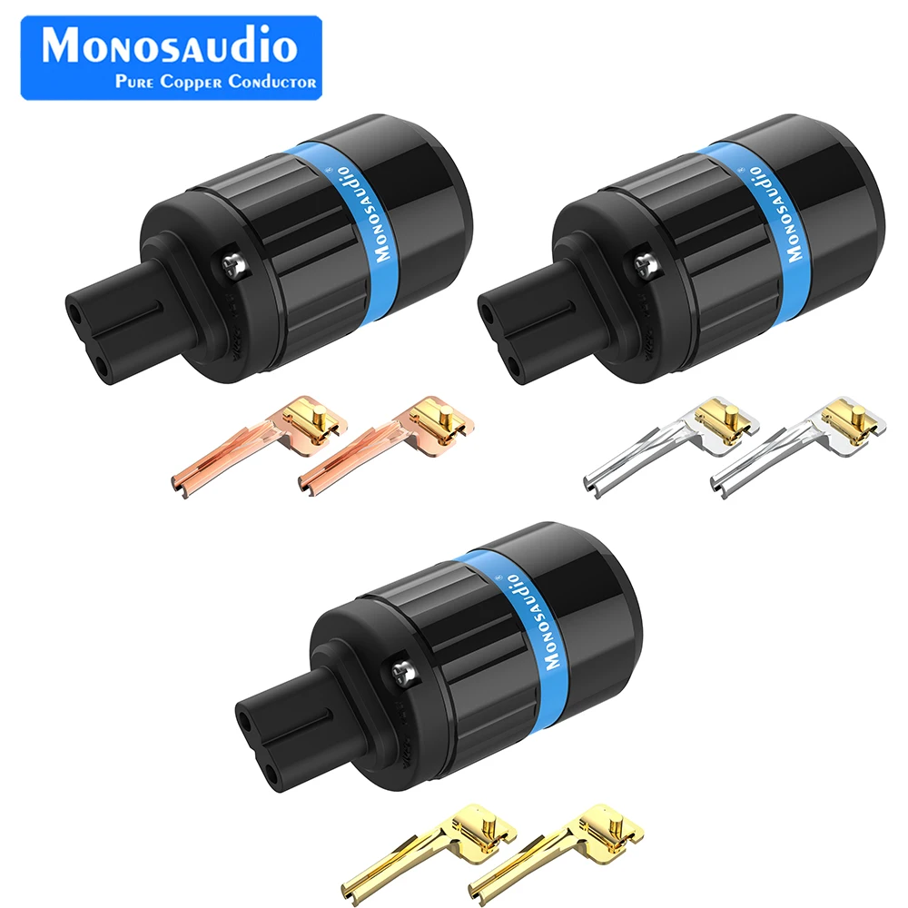 Monosaudio-موصل أنثى مطلي بالروديوم مطلي بالذهب النقي ، رقم 8 عالي الجودة ، مقبس IEC ، سماعة يدوية ، خط طاقة أمبير ، F180 ، 2 ، 4 ، 6
