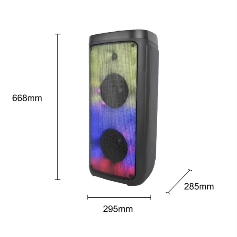 مكبرات صوت بلوتوث لاسلكية محمولة ، صوت الحفلات ، شعلة W ، قوة كبيرة ، مزدوجة 8 "، K-Song في الهواء الطلق