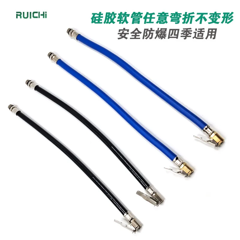 

2Pcs Tire Pressure Gauge Inflation Hose Durable Copper Head Replacement Extension Pipe Universal for Cars Motorcycles Bikes Air