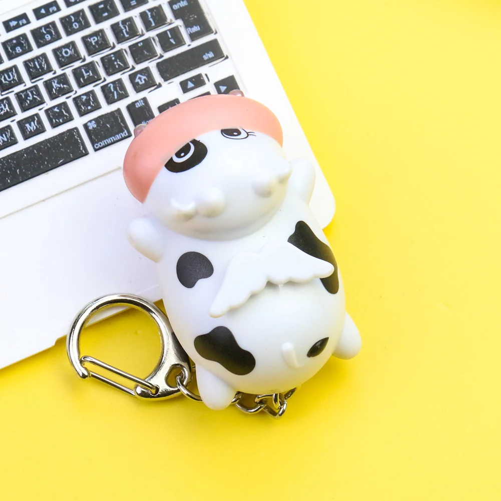 

Cartoon Cows LED Light Keychains Animal Flashlight Key Chain Pendant Car Key Ring Jewelry Accessories Kids Toys Promotions Gift