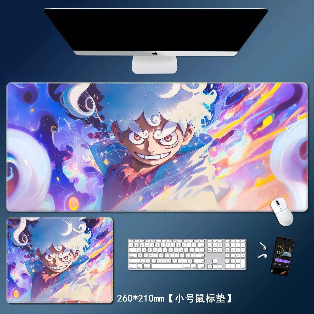 Cartoon Multi-size Non-slip and Dirty Leather Mouse Pad Cute ONE PIECE Oversized Mouse Pad Large Luffy Roronoa Zoro Keyboard Pad