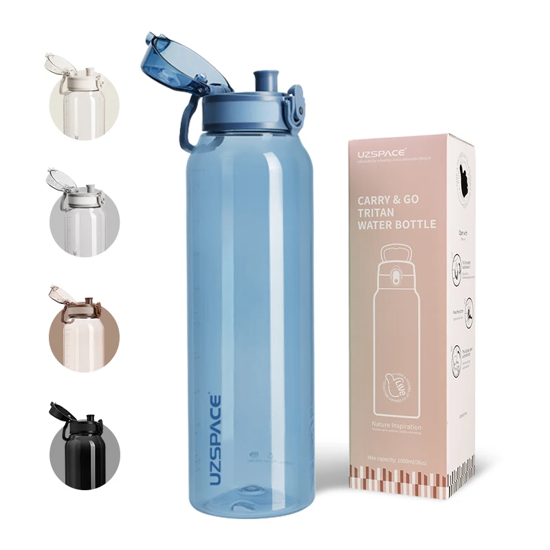 Новая бутылка для воды UZ 1L без BPA, портативная герметичная спортивная бутылка для напитков, пластиковая чашка большой емкости для школы, путешествий, альпинизма, тренажерного зала
