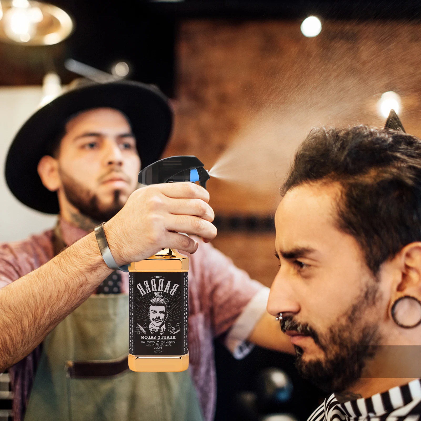 Retro hairdressing spray bottle — salon barber water/oil sprayer for styling & grooming 3