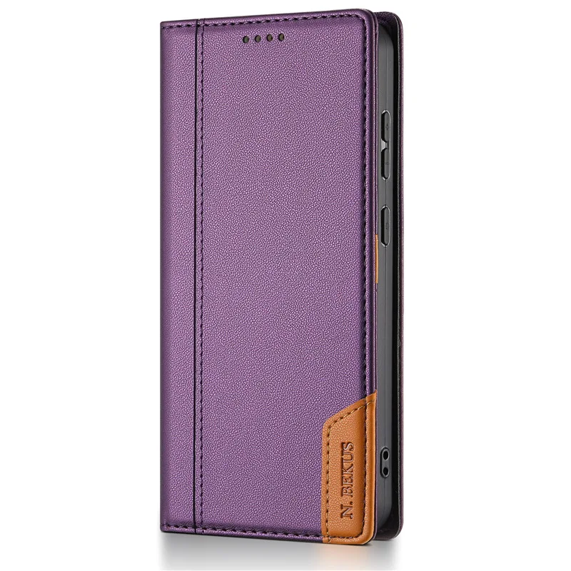 Applicable to Samsung S26Ultra mobile phone case. Anti-theft cover for  solid color stitched flip cover business protection case view 6