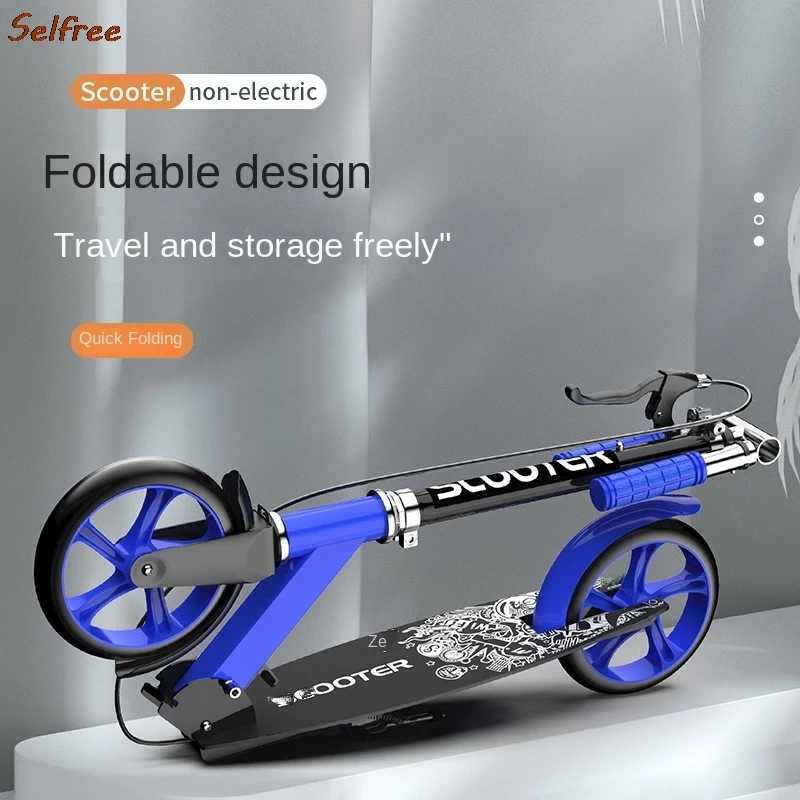 Selfree City Two-wheeled Walker Adult Scooter Big Kids Children Folding Double Brake Pedal Car Scooter  Patinete Drift News