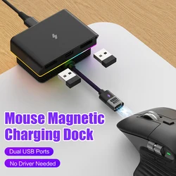 Mouse Charging Cable RGB Magnetic Charger Station Dock for Logitech G PRO X SUPERLIGHT 2 MX Master 3S 3 Anywhere VGN VXE R1 Max