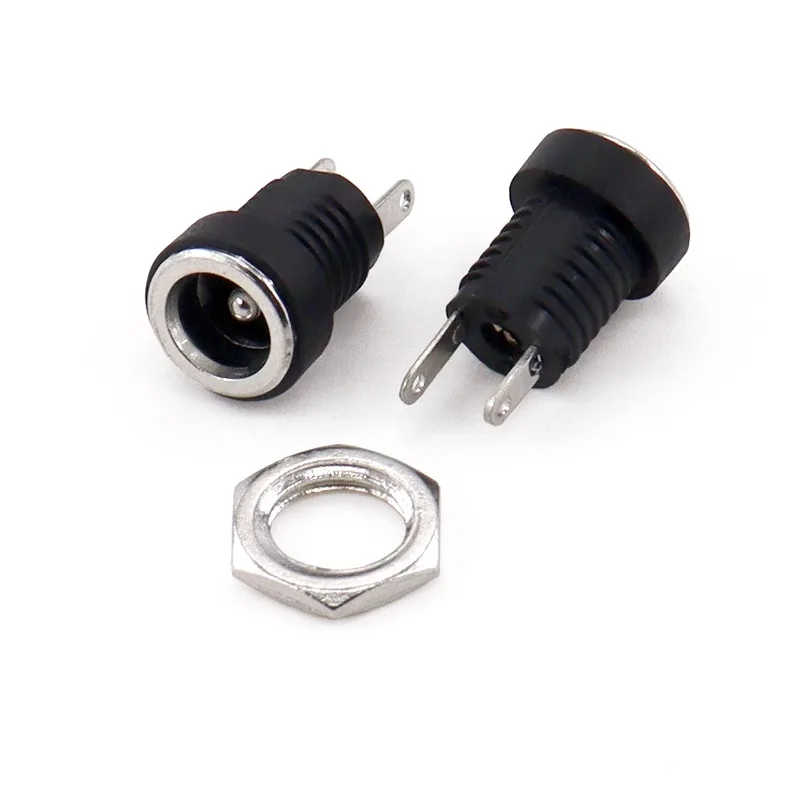 5Pair5.5x2.1mm 5.5x2.5mm 3.5x1.35mm DC Power Plug Male Female Jack Socket Nut Panel Mount DC Power Adapter Connector DC-022B