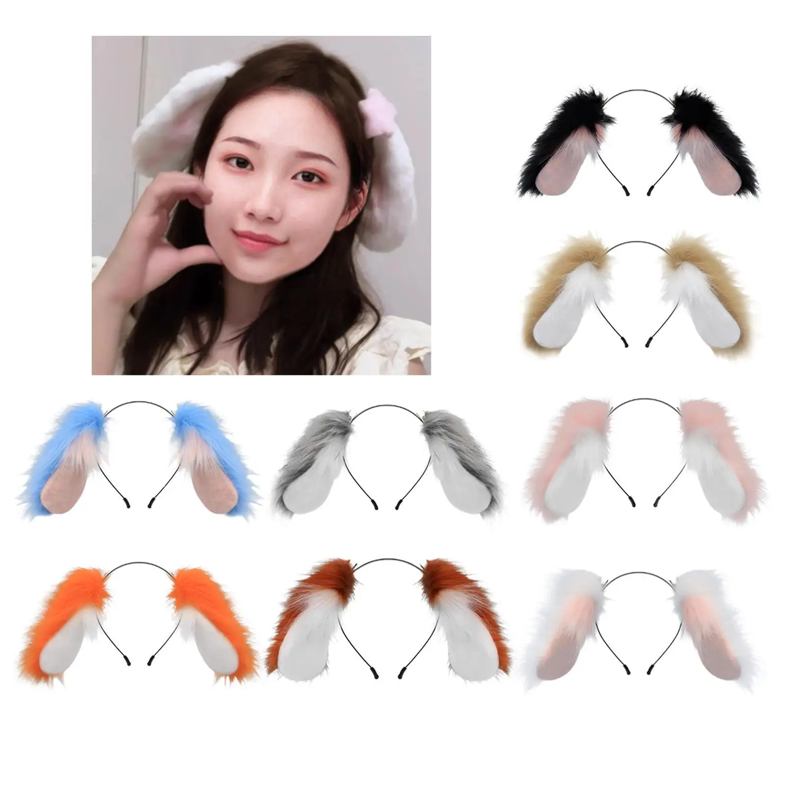 Accessoire en peluche de bandeau d'oreilles de chien pour les célébrations et les événements d'animaux