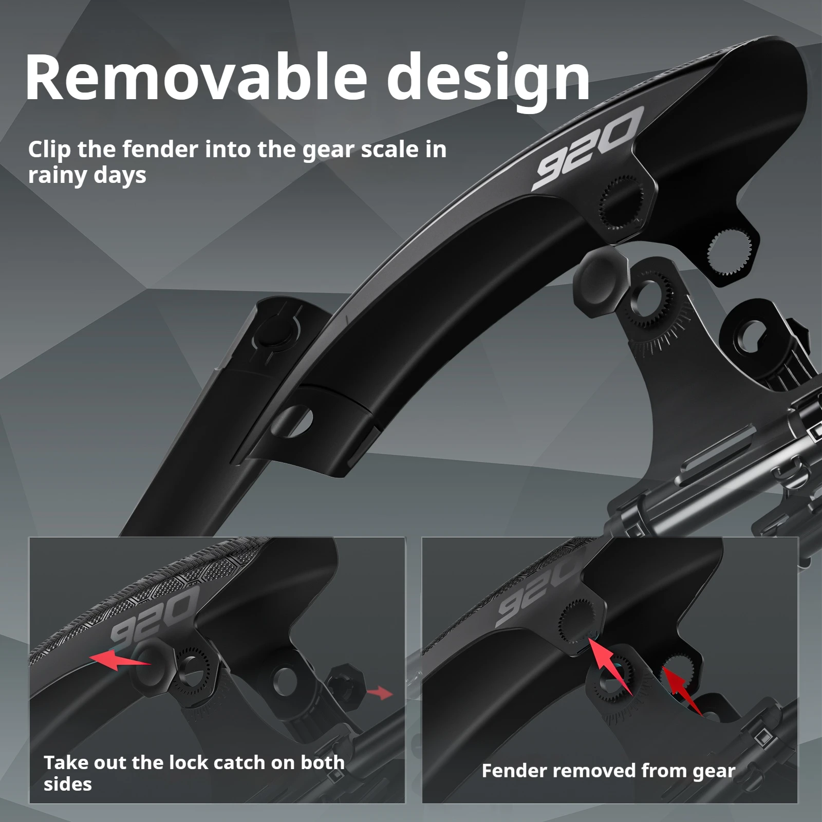 ENLEE Bicycle Fender Mountain Bike Front and Rear Universal Fender Quick Removal Extended Rainboard Adjustable Mud Removal - view 6
