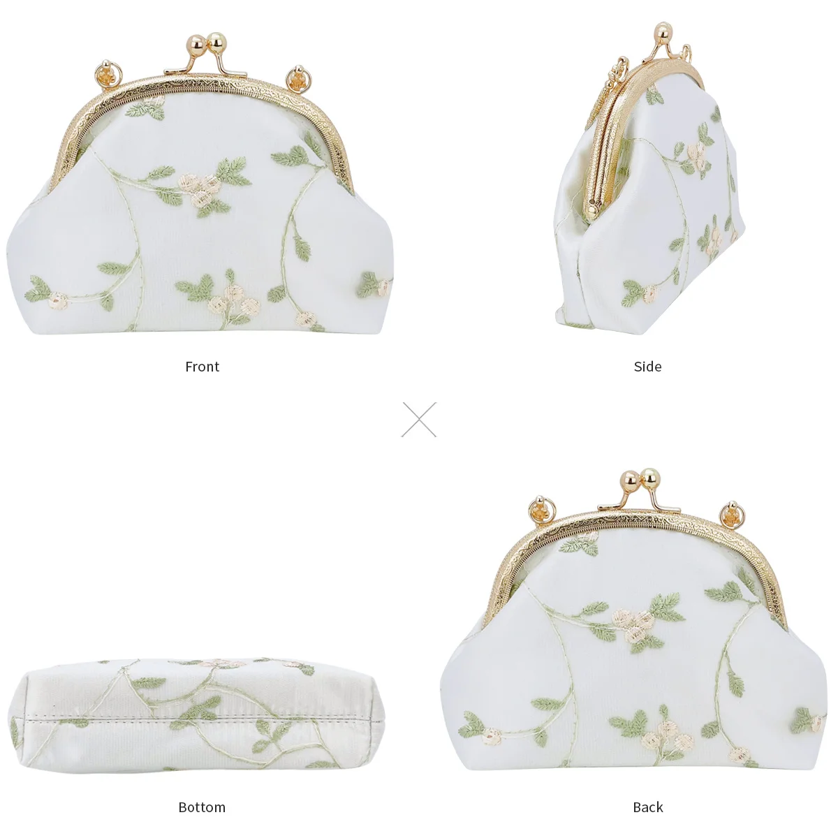 2024 New Small Bag Female Embroidered Flower Bag Hanfu Bag Cheongsam Bag Dinner Banquet Handbag Small Round Bag Evening Bag