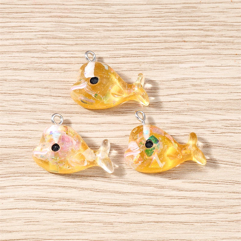 10 Stück 24x18mm Cartoon Harz Meereslebewesen Wal Anhänger für Schmuckherstellung Ohrringe Halsketten Armbänder DIY Bastelbedarf – Detail 6