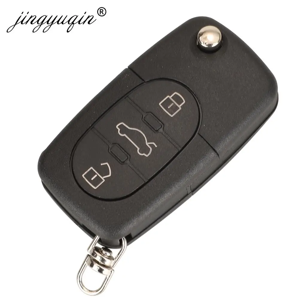 jingyuqin 4D0837231A 4D0837231K Key Fob For Audi A3 A4 A6 A8 TT RS4 Quattro 1994 - 2004 433Mhz ID48 Chip Car Remote Flip Key 3BT