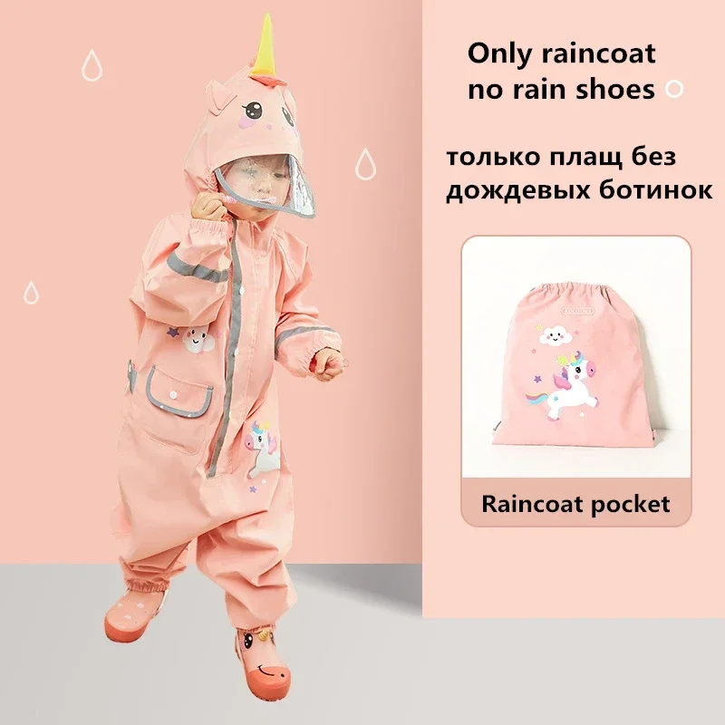 Moda cartone animato 3D dinosauro impermeabile bambini ragazzi tuta impermeabile con cappuccio ragazze un pezzo cartone animato con cappuccio