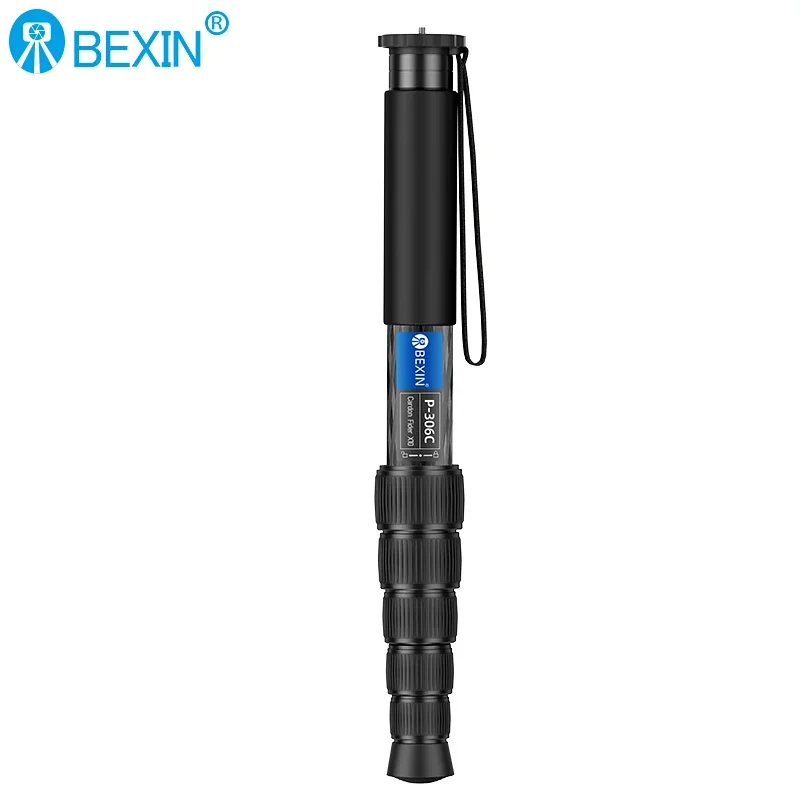 BEXIN P306C Carbon Fiber Monopod High 1.6M 6-section Expansion Outdoor Travel Photography Support Bracket for Digital Camera