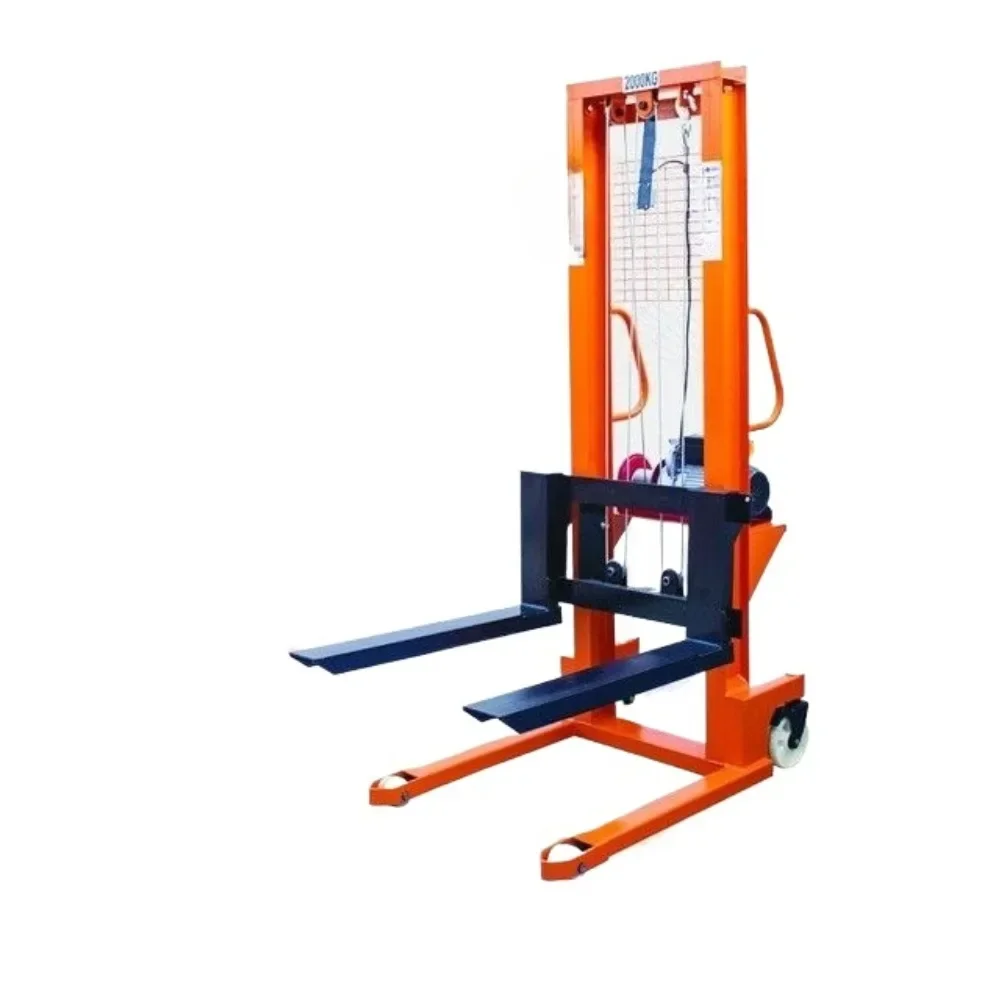 Electric forklift plug in stacker 220 volt lift manual hydraulic