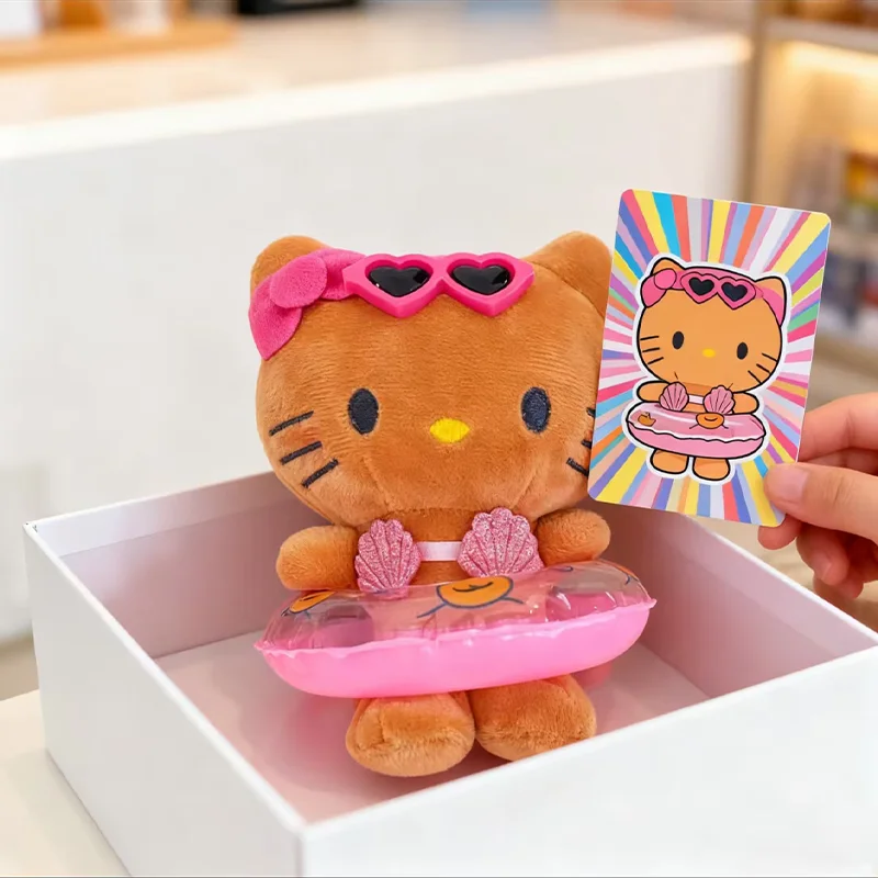 Hello Kitty Cartoon-Badebekleidung, Plüsch-Schlüsselanhänger, niedliche Rucksack-Dekoration, Peripheriegeräte, lustig, lässig, vielseitig, schick, Mädchen-Geschenke