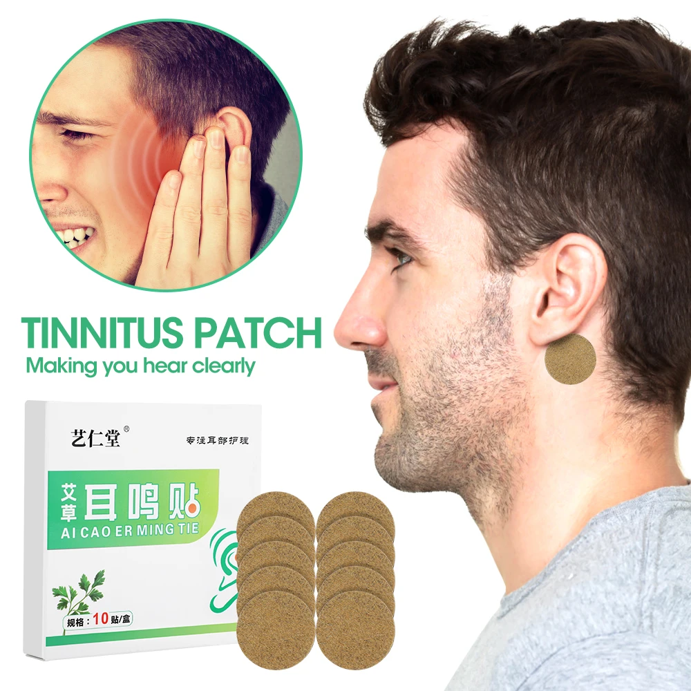 10Pcs Tinnitus Treatment Patch Ringing Buzzing Plaster Hearing Loss Stickers Ear Pain Headache Relief Chinese Herbal Medicine