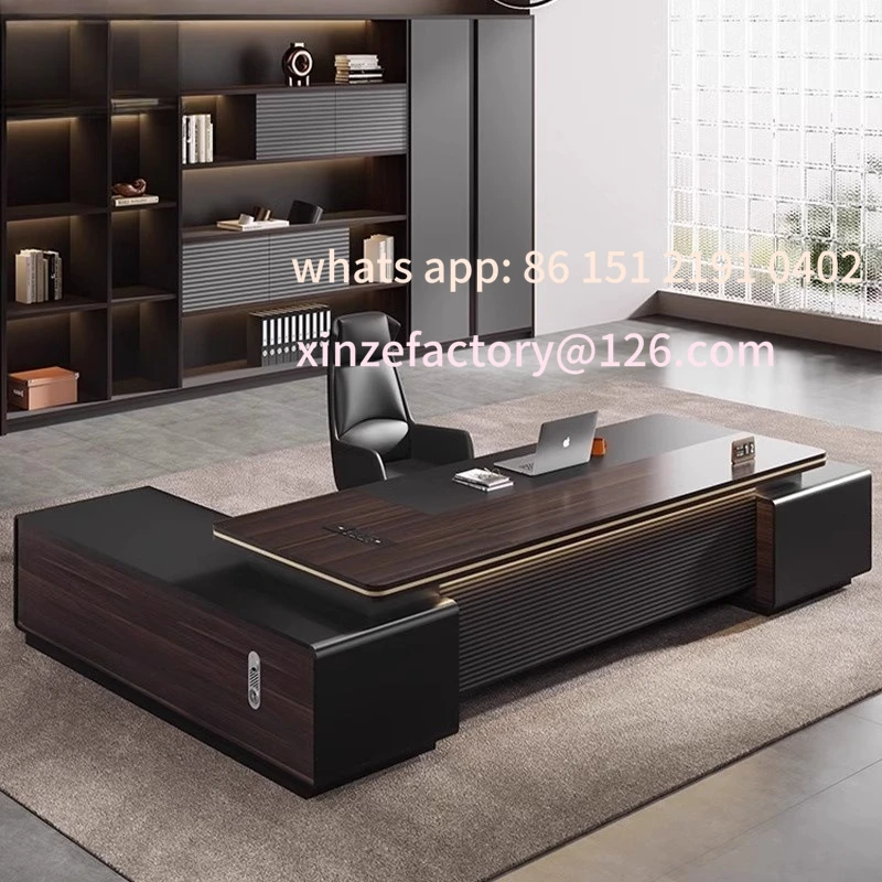 

Customizable winter light luxury boss office and chair combination simple modern president desk leadership office desk