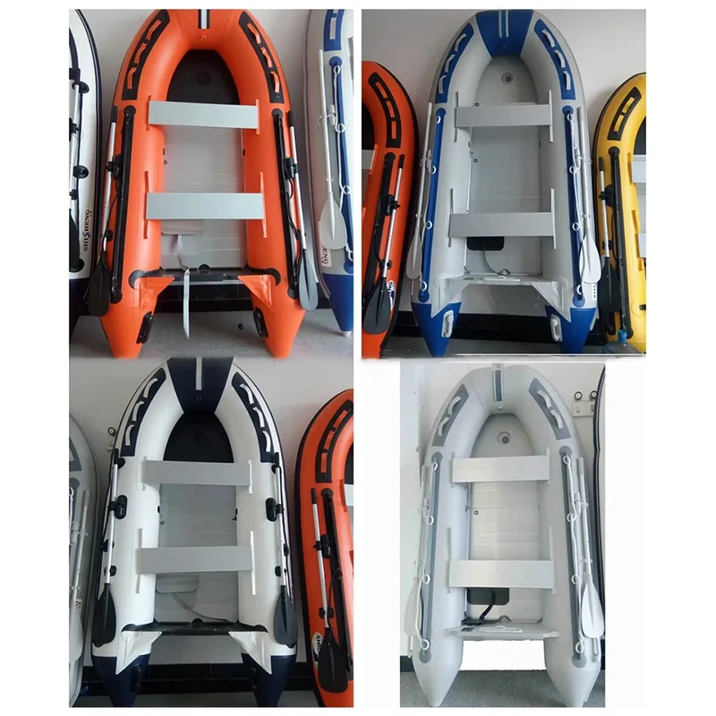 Aluminum And PVC Inflatable Dinghy Boat With Motor Mount Safe Multi-Chamber Construction For Fishing Recreation Leisure