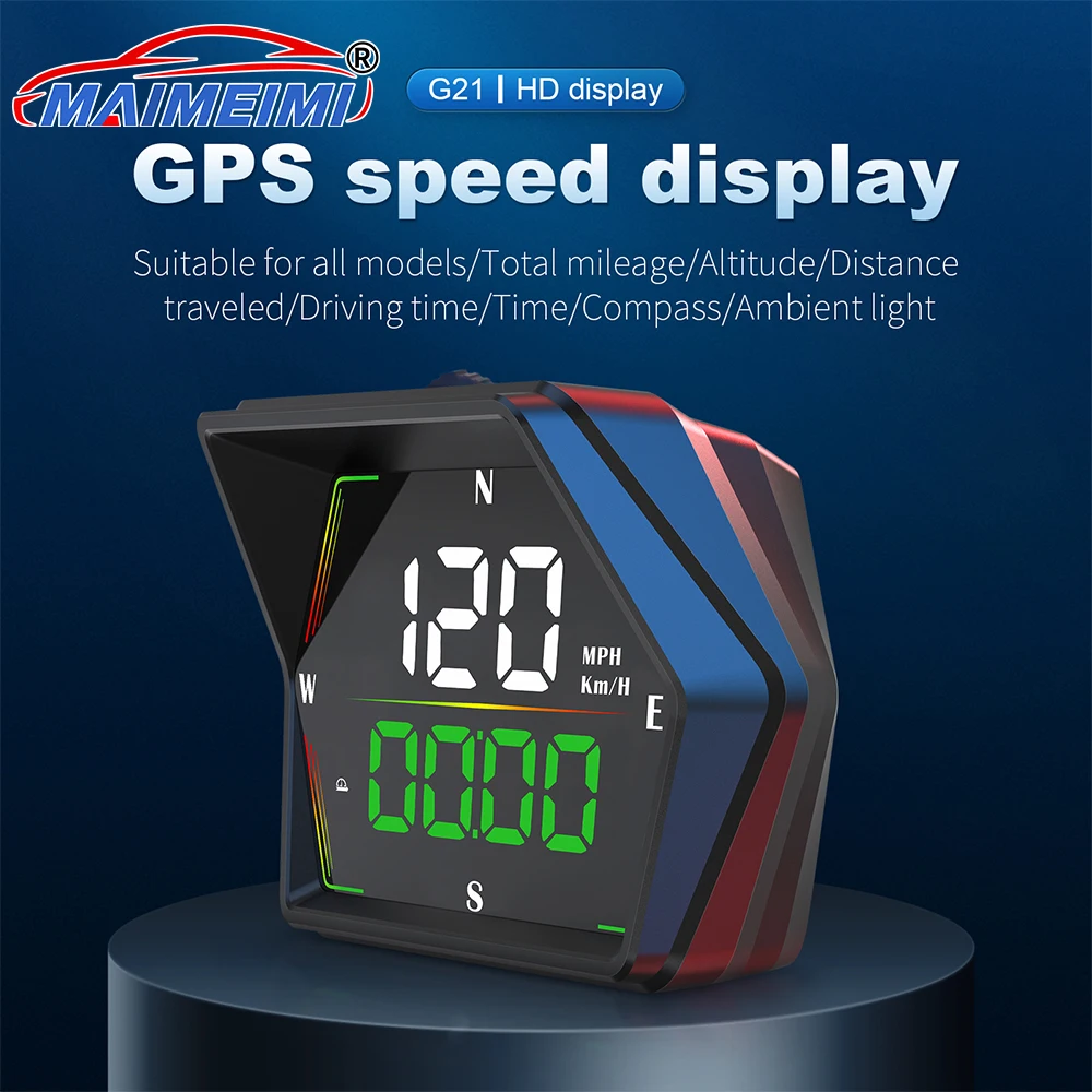 

G21 GPS цифровой спидометр KMH/MPH автомобильный проекционный дисплей сигнализация превышения скорости, напоминание о усталости вождения для всех автомобилей, автобусов, грузовиков