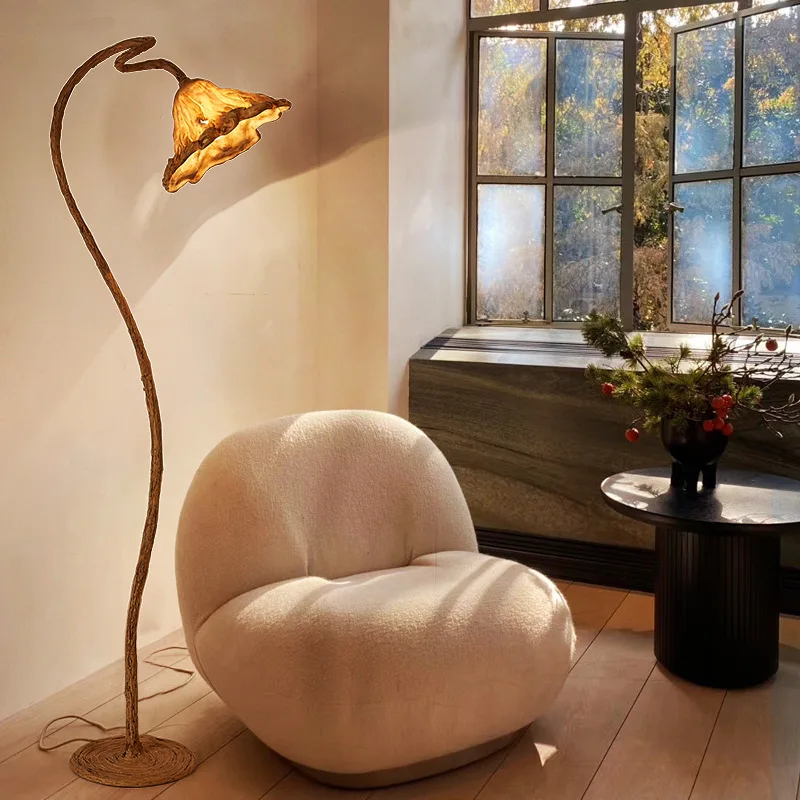 Bed and breakfast table floor lamp zen living room bedroom creative retro decorative lotus leaf floor lamp