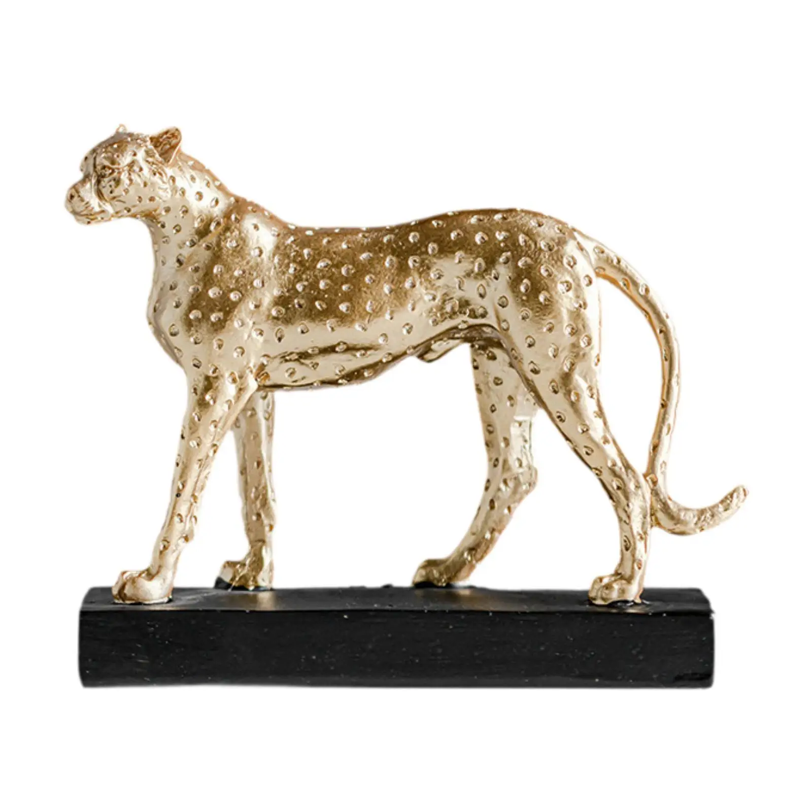 Cheetah Figurine Resin Ornament Birthday Gift Miniature Figurine Cheetah Statue for Tabletop Office Home Bedroom Bookcase Shelf