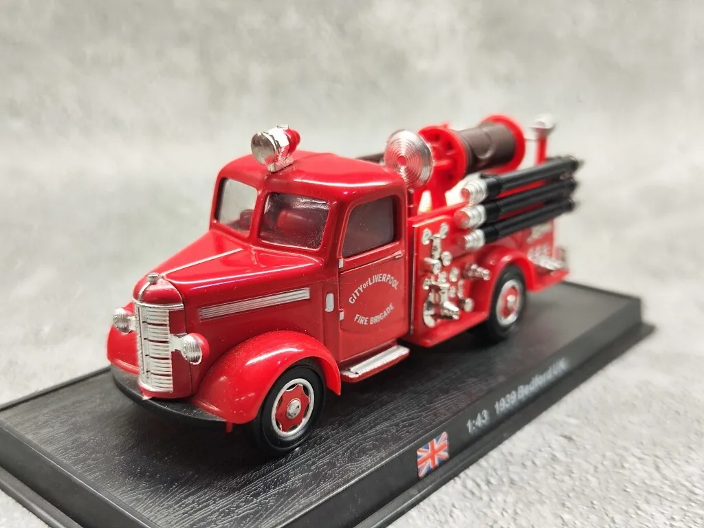 1/43 recién llegado, precio especial, Metal fundido a presión, modelo de motor de bomberos británico, colección de muebles, juguetes para niños