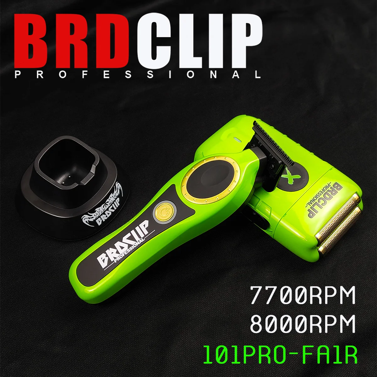 New Professional BRDCLIP Hair Clipper 101PRO FA1R High Speed 7700RPM 8000RPM Electric Shaver Barber Trimmer with Charging Base