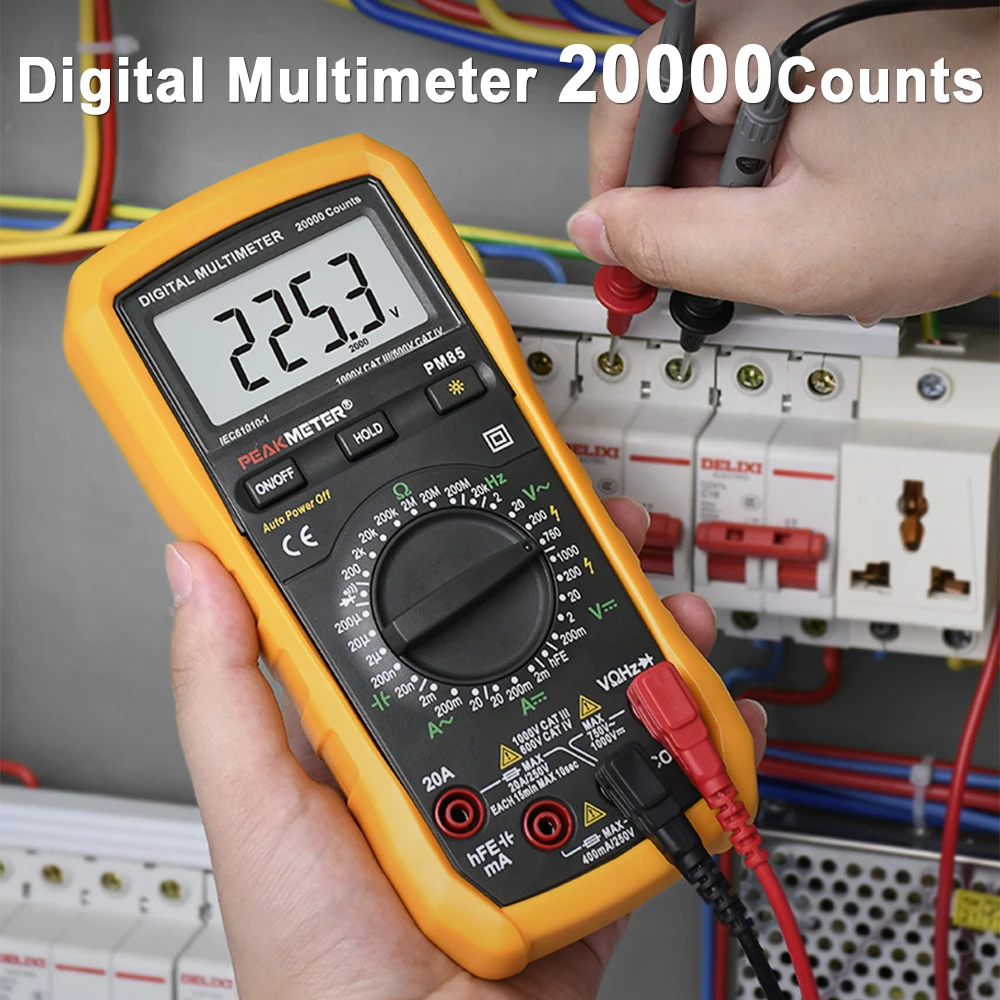 20000Counts Multimeter PEAKMETER PM85 High Precision Professional Meter with AC/DC Voltage Capacitance Frequency Resistance Test