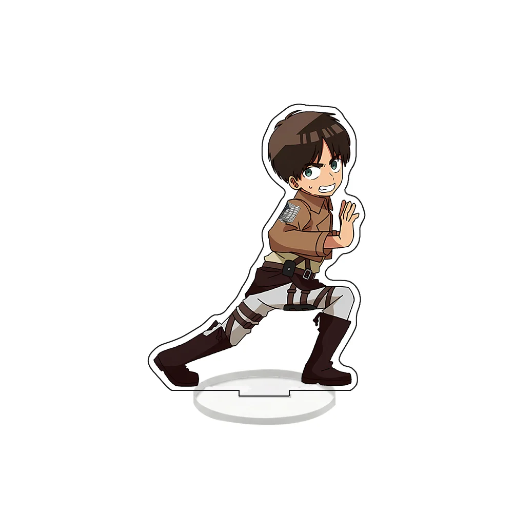 Attack On Titan Funny Pose 10CM Double Sided Acrylic Stand Keychain 2026 New Anime Stand Eren Yeager Mikasa Ackerman Desk Decor
