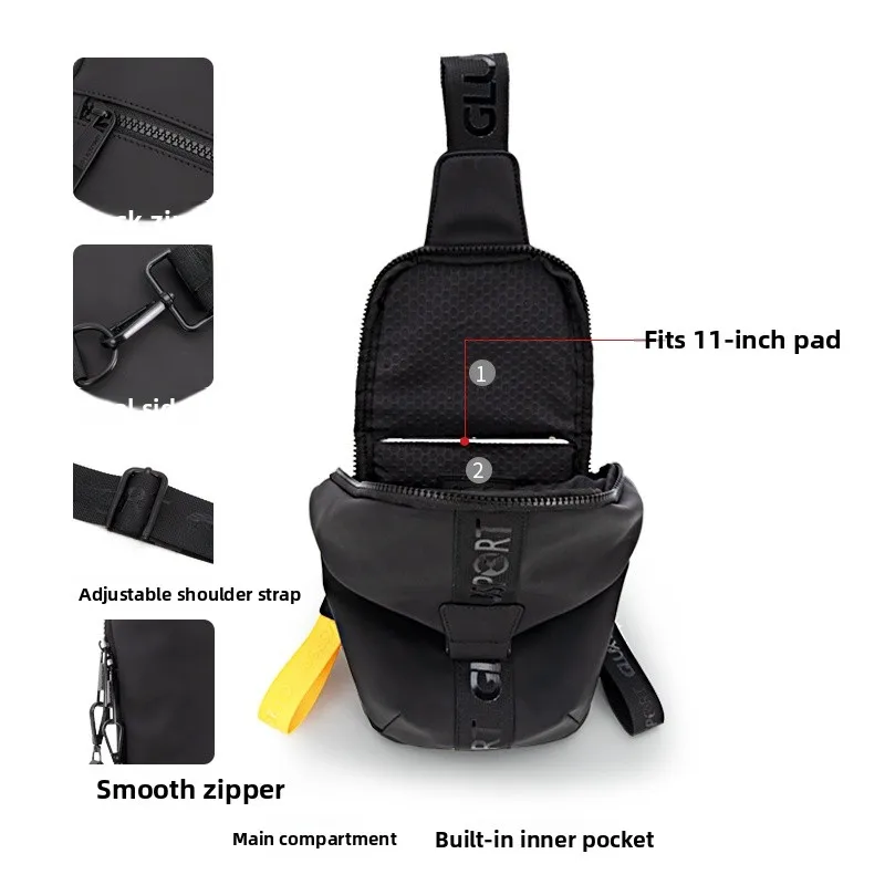 

GLUX New Personalized Crossbody Bag for Men Street Sle Nylon Bapa Casual Commuting Small Bag with Phone ket