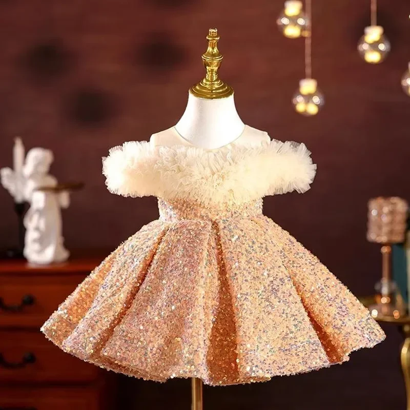 

High-End Children's Catwalk Evening Gown Host's Performance Clothes Wedding Birthday Party Flower Girls Dress A4305 Vestidos