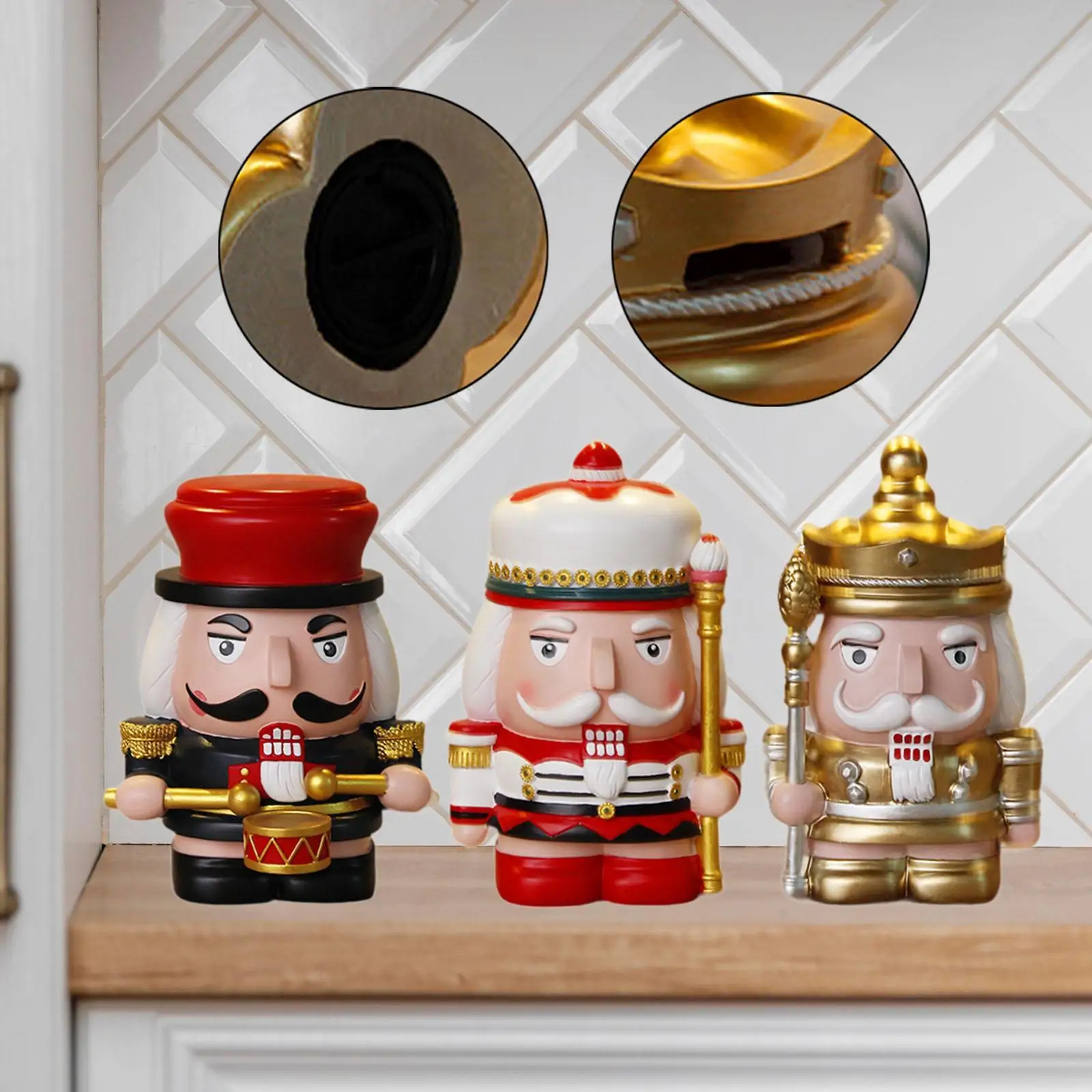 

Nutcracker Soldier Money Box Cute Tradition for Party Indoor Decorating